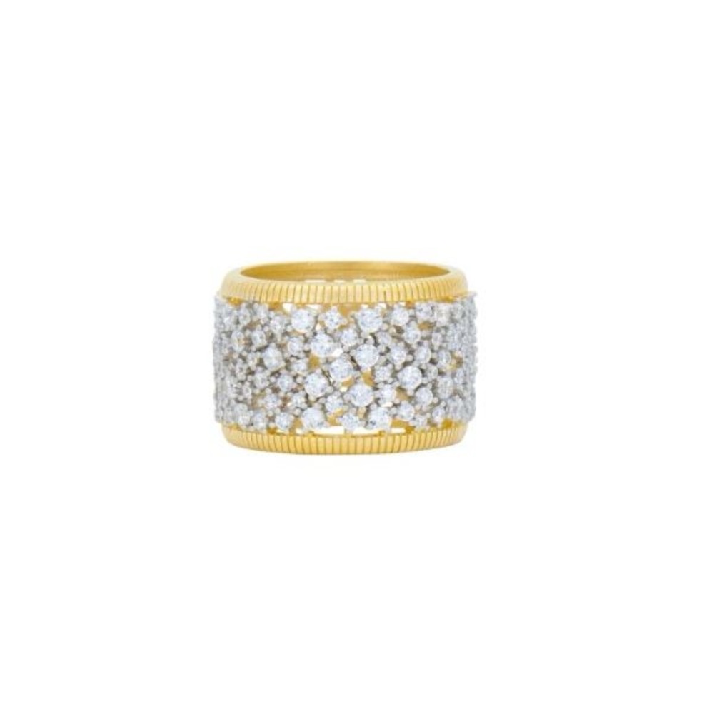 New Freida Rothman shining hope sterling silver Gold plated pave ring - Picture 3 of 10